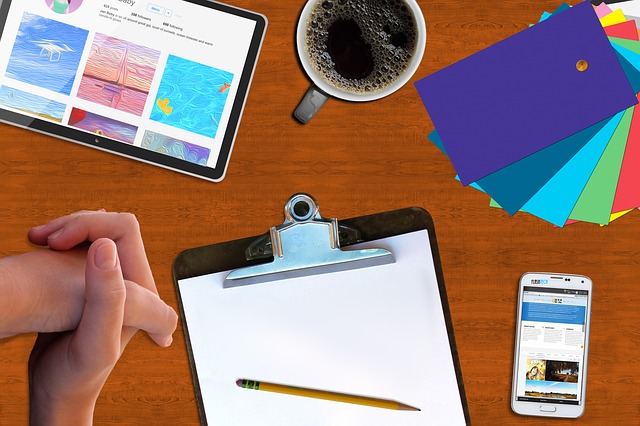 Free web development desk project planning illustration