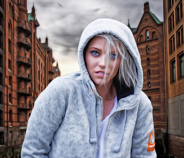 Free female woman hooded woman illustration