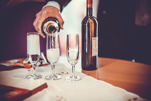 Gleser, Champagne, Vin, Flaske, Drikke