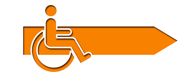Free arrow direction wheelchair illustration
