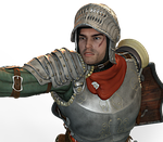 knight, portrait, wound