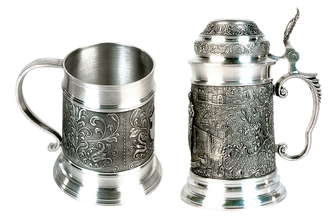 Free beer metal mug wineglass illustration