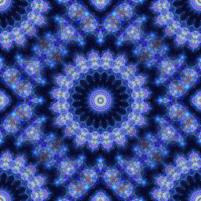 Free mandala blue fractal illustration