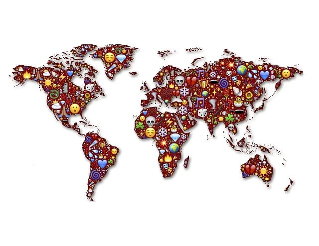Free world continents world map illustration