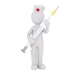 medical sister, syringe, white male