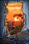 door, breakthrough, door sunburst