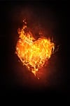 heart, fire, flame