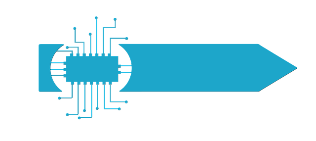 Free arrow chip circuit board illustration