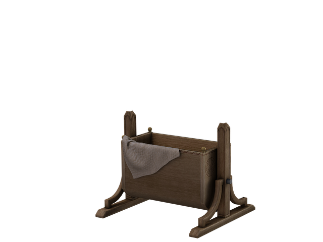 Free cradle bed cot illustration