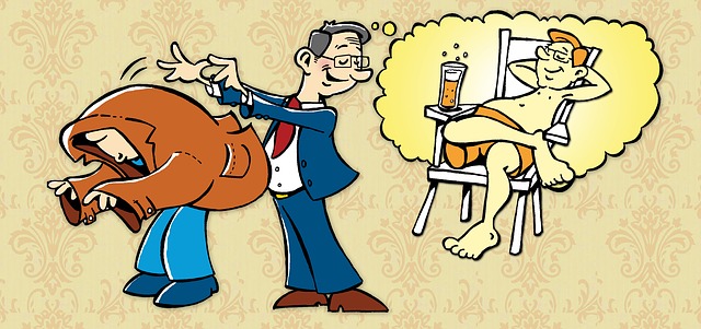 Free retirement vacation coat illustration