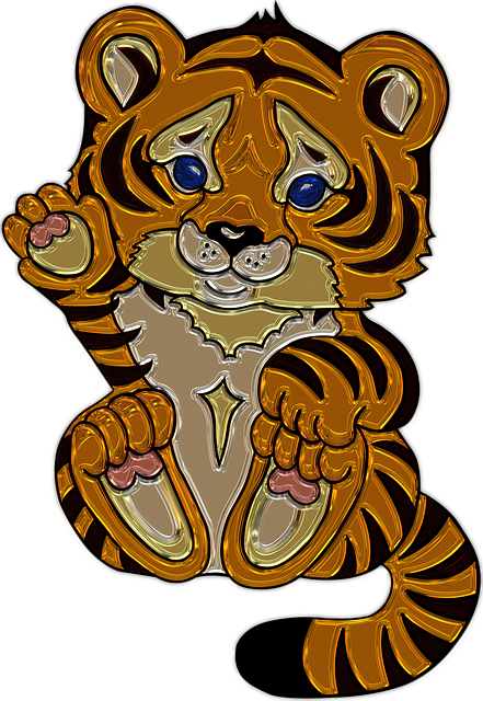 Free tiger child metallizer deco illustration