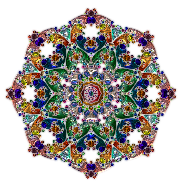 Mandala, Runde, Flerfarget, Metallizer