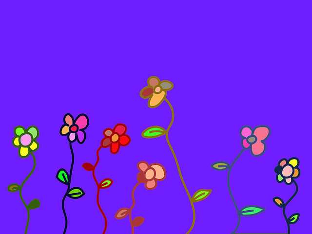 Free flowers floral doodle vector