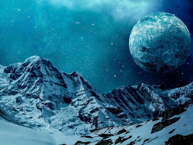 Free snow night sky mountain illustration