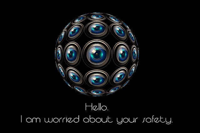 Free camera monitoring satire illustration