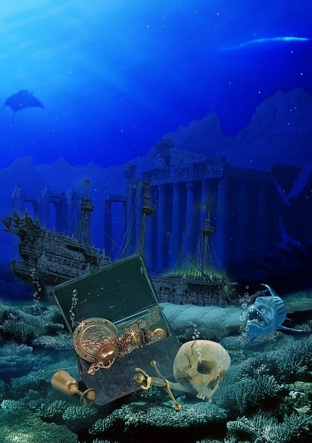 Free ocean mysterious nature illustration