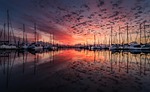 landscape, yacht, sunrise