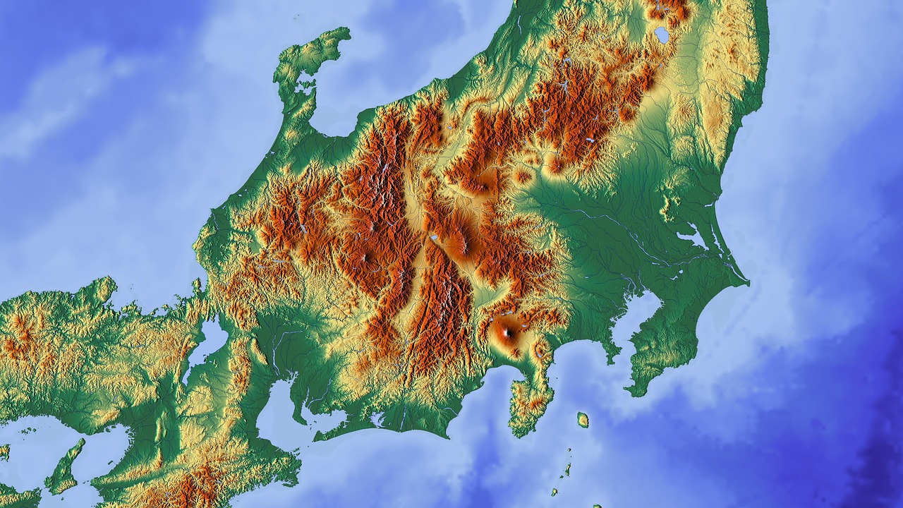 Japan Mountain Ranges Map