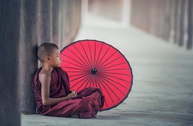 Buddhism, Monk, Monastery, Umbrella