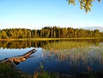 lake, summer, blue