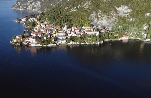 Vedere Aeriană, Lacul Como, Italia, Lac