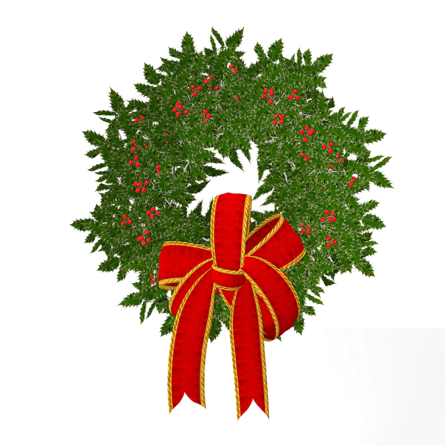 Free wreath green decoration illustration