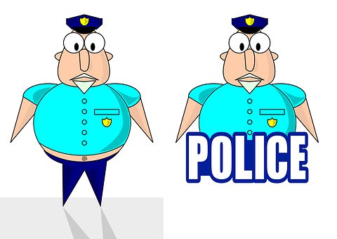 Polizist, Illustration, Zeichnung
