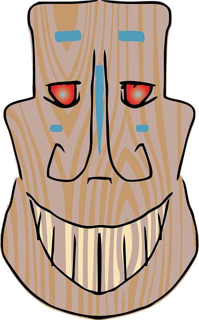 Free tiki face mask vector