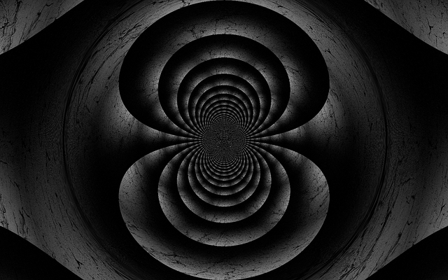 Free black hole warp hole refracted illustration