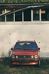 volkswagen, red, auto