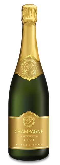 Free champagne bottle of champagne glass illustration