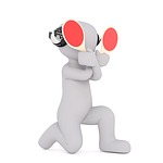 white male, 3d model, isolated