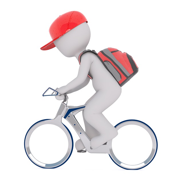 Free courier backpack bicycle illustration
