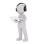 headphones, music, work
