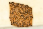 wooden board, serious, relief
