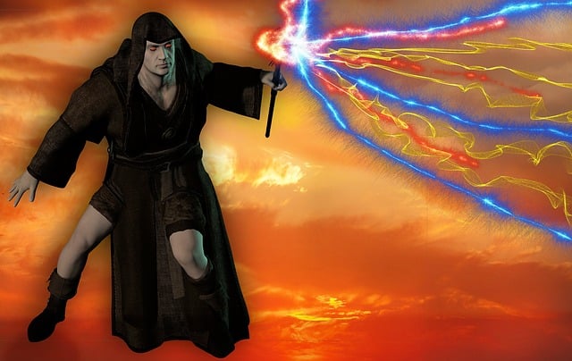 Free magician conjure up fantasy illustration