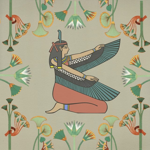 Free egyptian woman wings illustration