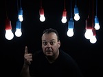 light bulbs, pears, man