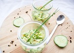 cucumber, avocado, apple