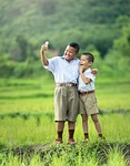 selfie, children, phone