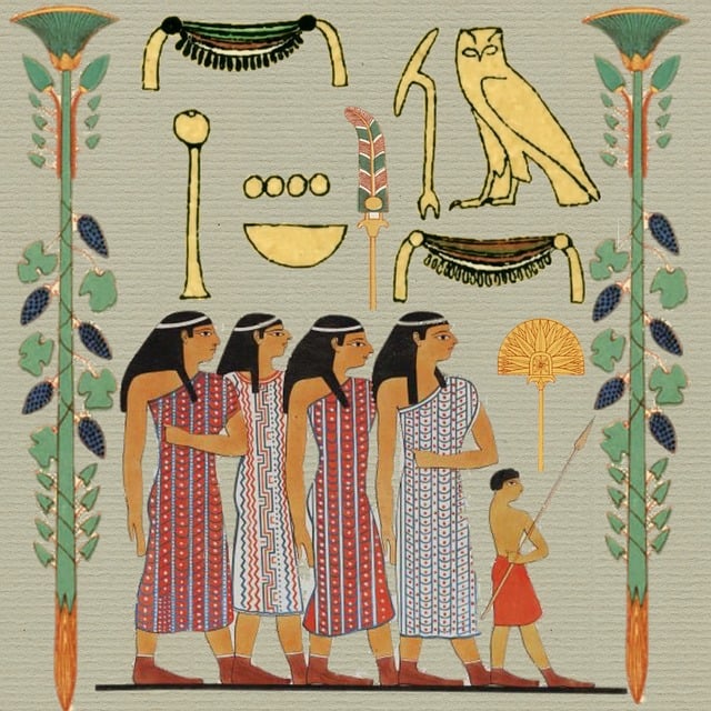 Free egyptian paper women illustration