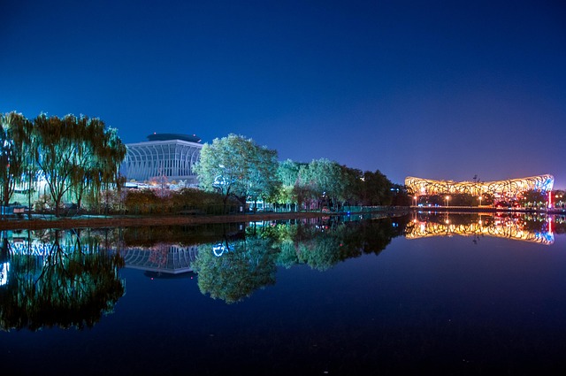 Free Night View Reflection photo and picture