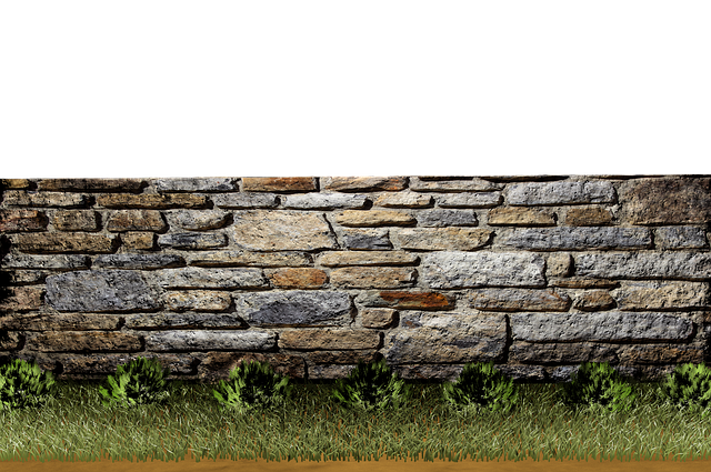 Free wall stone wall meadow illustration