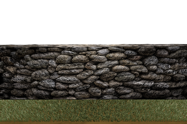 Free wall stone wall meadow illustration