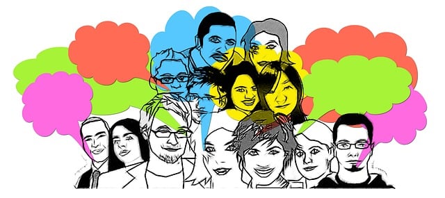Free group team feedback illustration