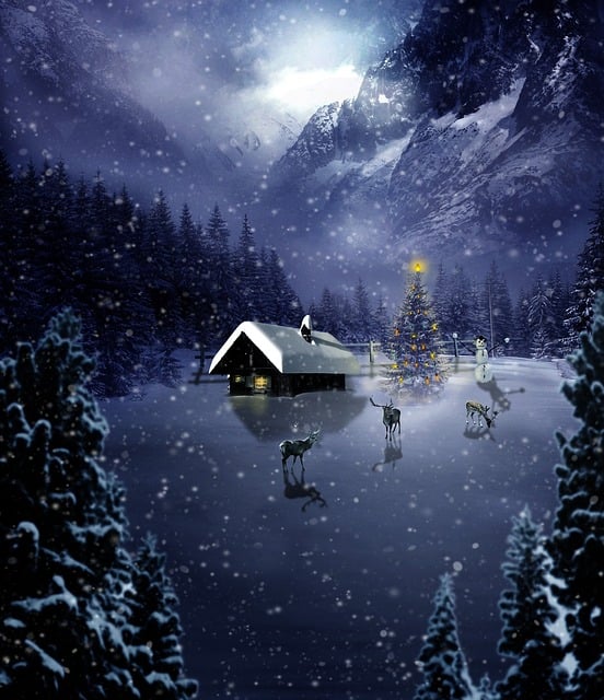 Free christmas photoshop manipulation illustration