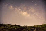 star, night, mountain