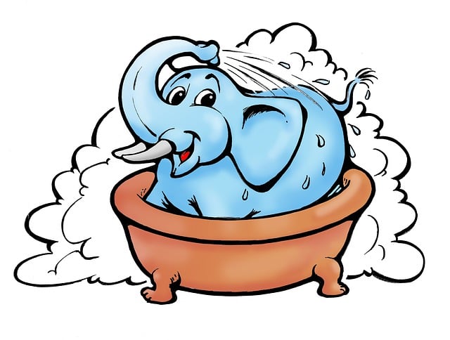 Elefant, Bad, Dusche, Elefant, Elefant