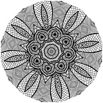 mandala, line art, black and white