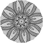 mandala, line art, black and white